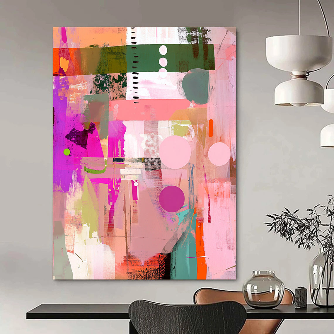 Colorful Collage Abstract Painting for Artistic Retail Stores GAB1218
