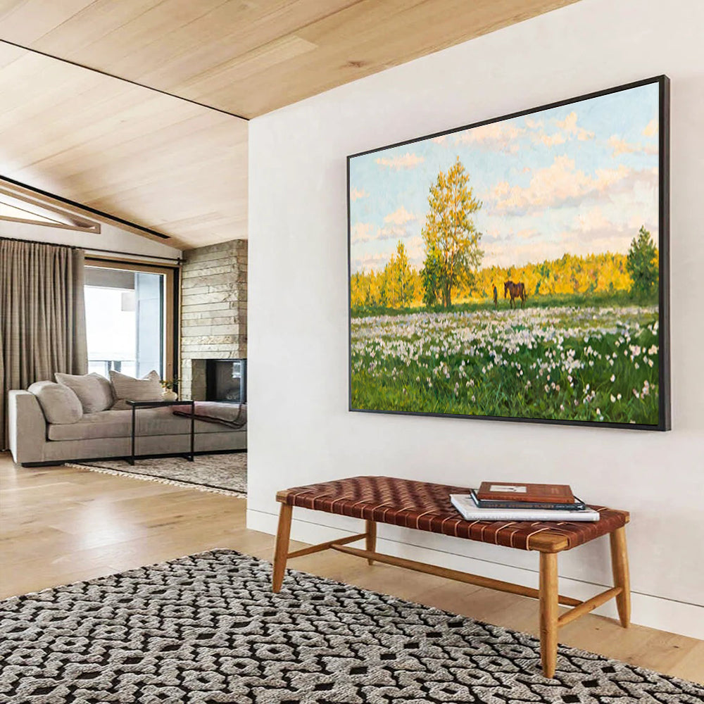 Summer Meadow Abstract Painting for Outdoor - Themed Cafes YHT216