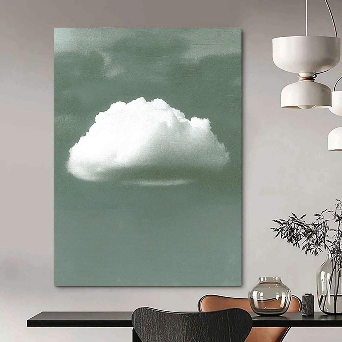 Single White Cloud Minimalist Abstract Painting GAB0351