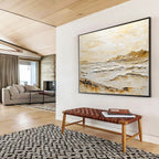Textured Coastal Landscape Abstract Painting with Tactile Beauty ABS618
