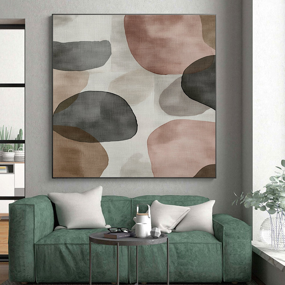 Earth Toned Abstract Shapes Painting with Organic Charm WINK724