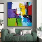 Purple Green Yellow Abstract Painting with Bold Color Clashes WINK513