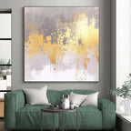 Gray - Gold Abstract Splatter Painting with Edgy Glamour WINK419