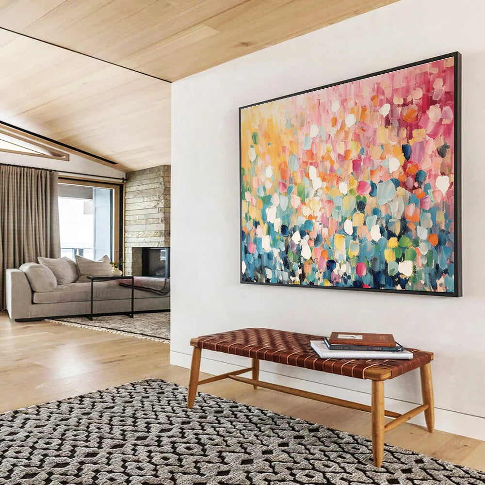 Colorful Dot Abstract Painting for Vibrant Cafes YHT161