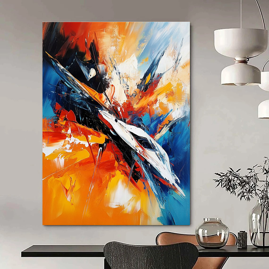 Dynamic Colorful Abstract Painting for Creative Coworking Spaces GAB1167