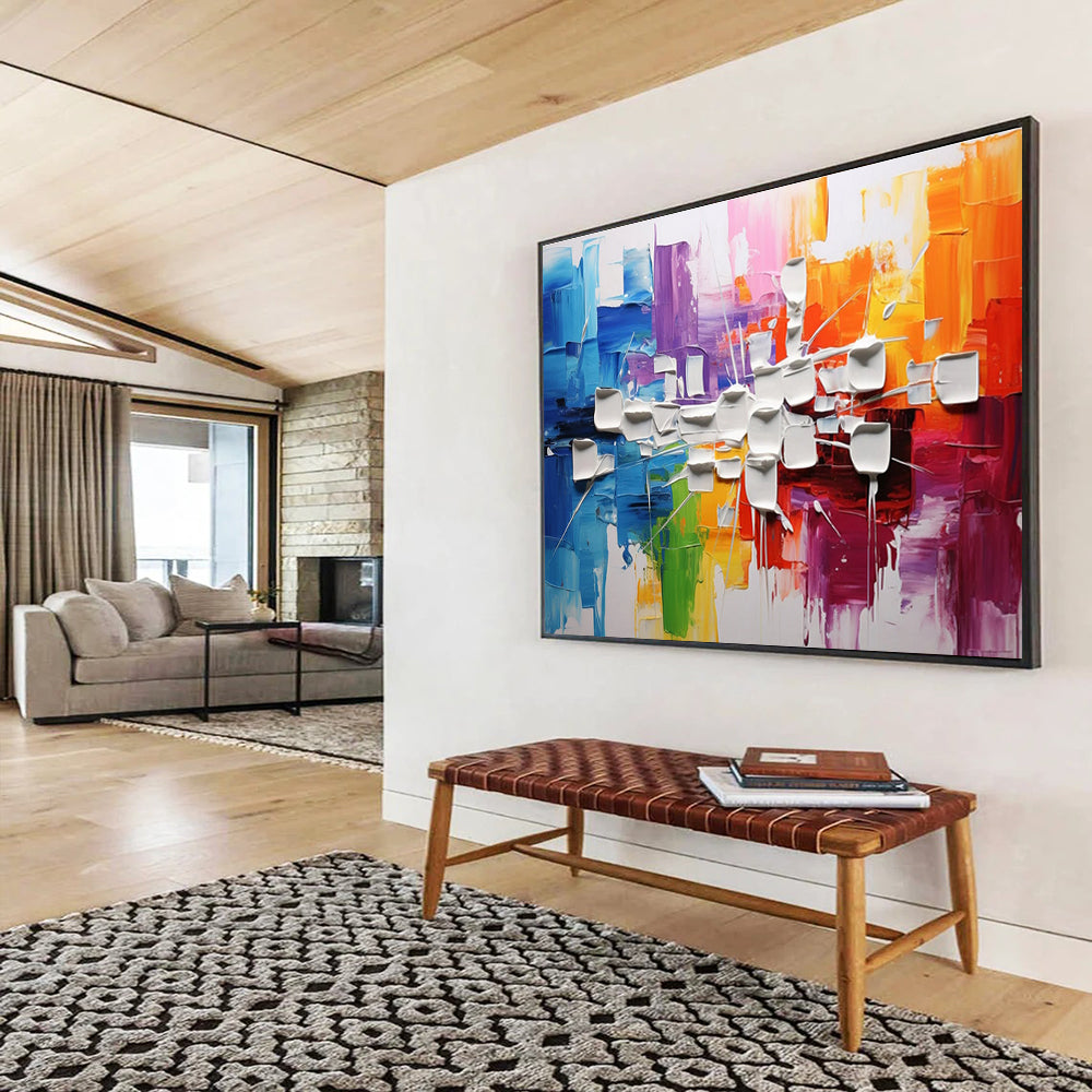Colorful 3D Abstract Painting for Contemporary Art Galleries YHT297