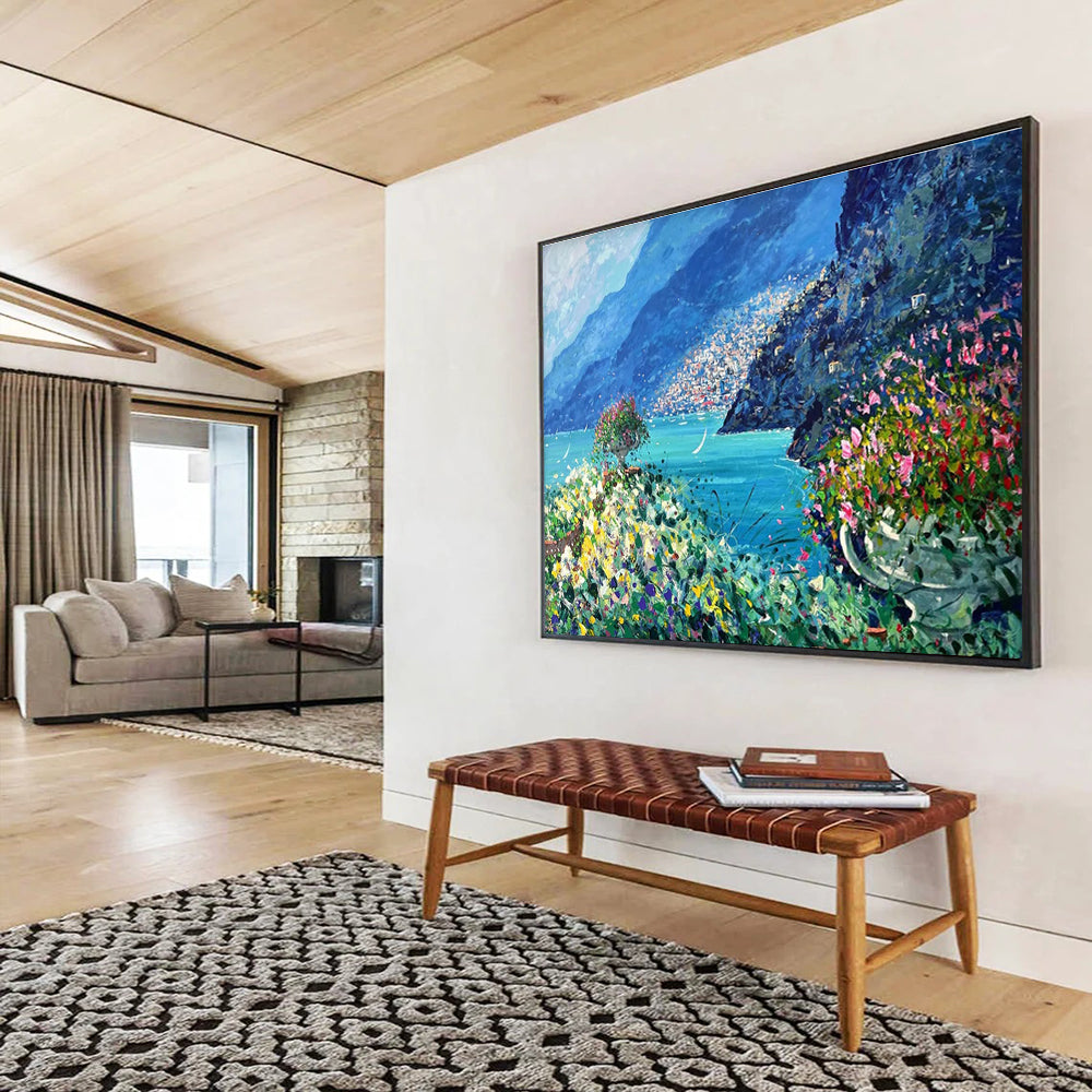 Coastal Garden Abstract Painting for Beachfront Home Patios YHT447