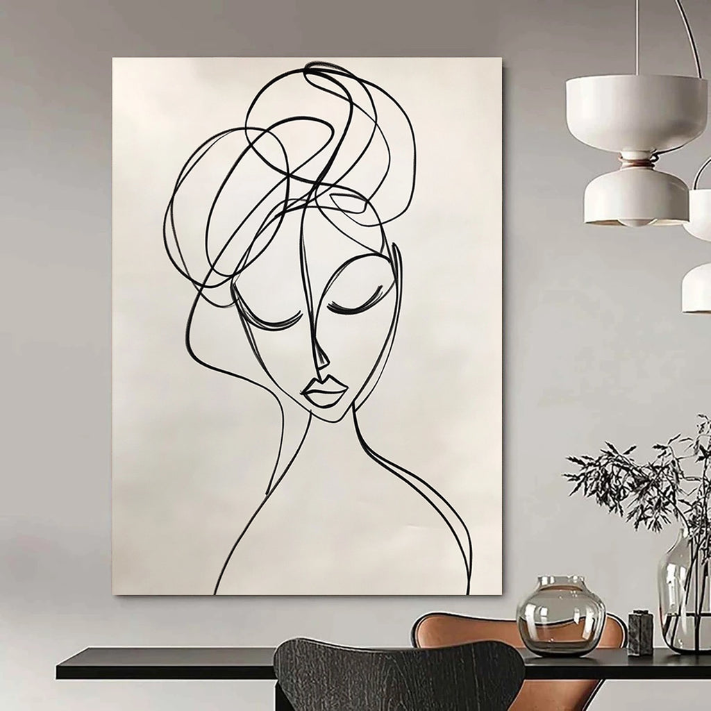Line - Drawn Woman Elegant Minimalist Abstract Portrait GAB0346