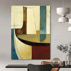 Neutral Toned Abstract Shapes Painting for Contemporary Office Spaces GAB1157