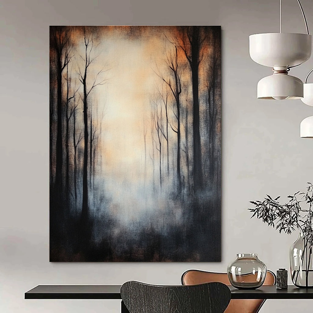 Misty Forest Abstract Painting for Mysterious Vibes GAB0727