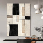 Neutral Geometric Abstract Calm Abstract Painting for Minimalist Bedrooms GAB1406