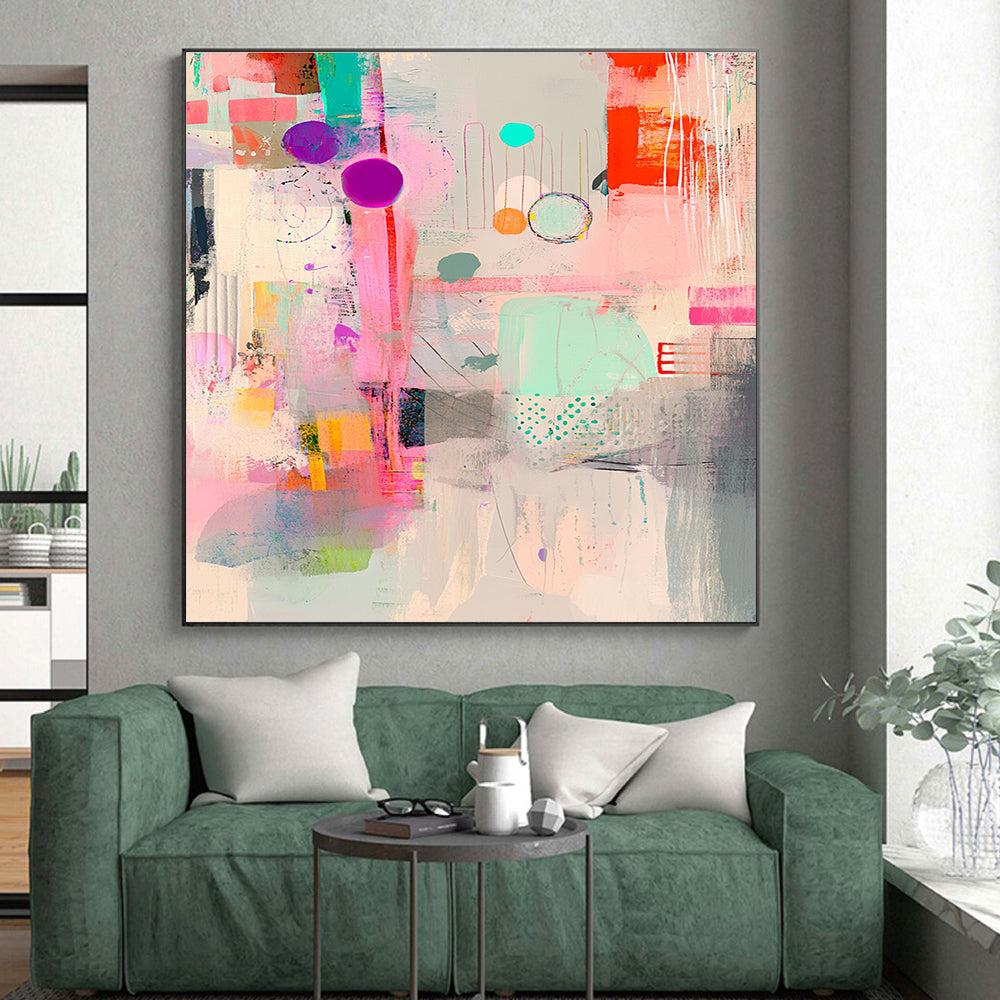 Vibrant Abstract Mix Painting with Eclectic Energy WINK138
