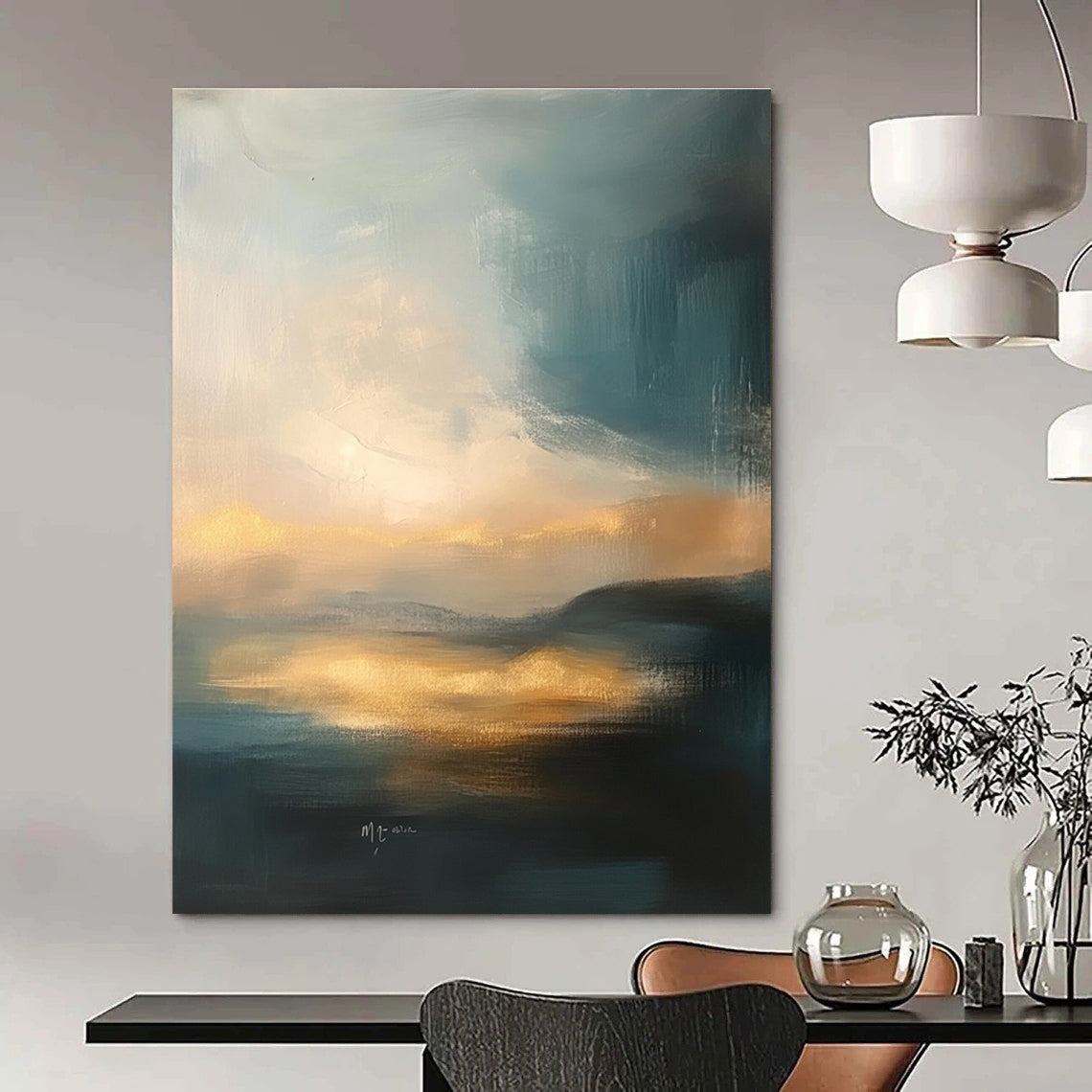 Soft Horizon - Tranquil Landscape Abstract Painting GAB0627