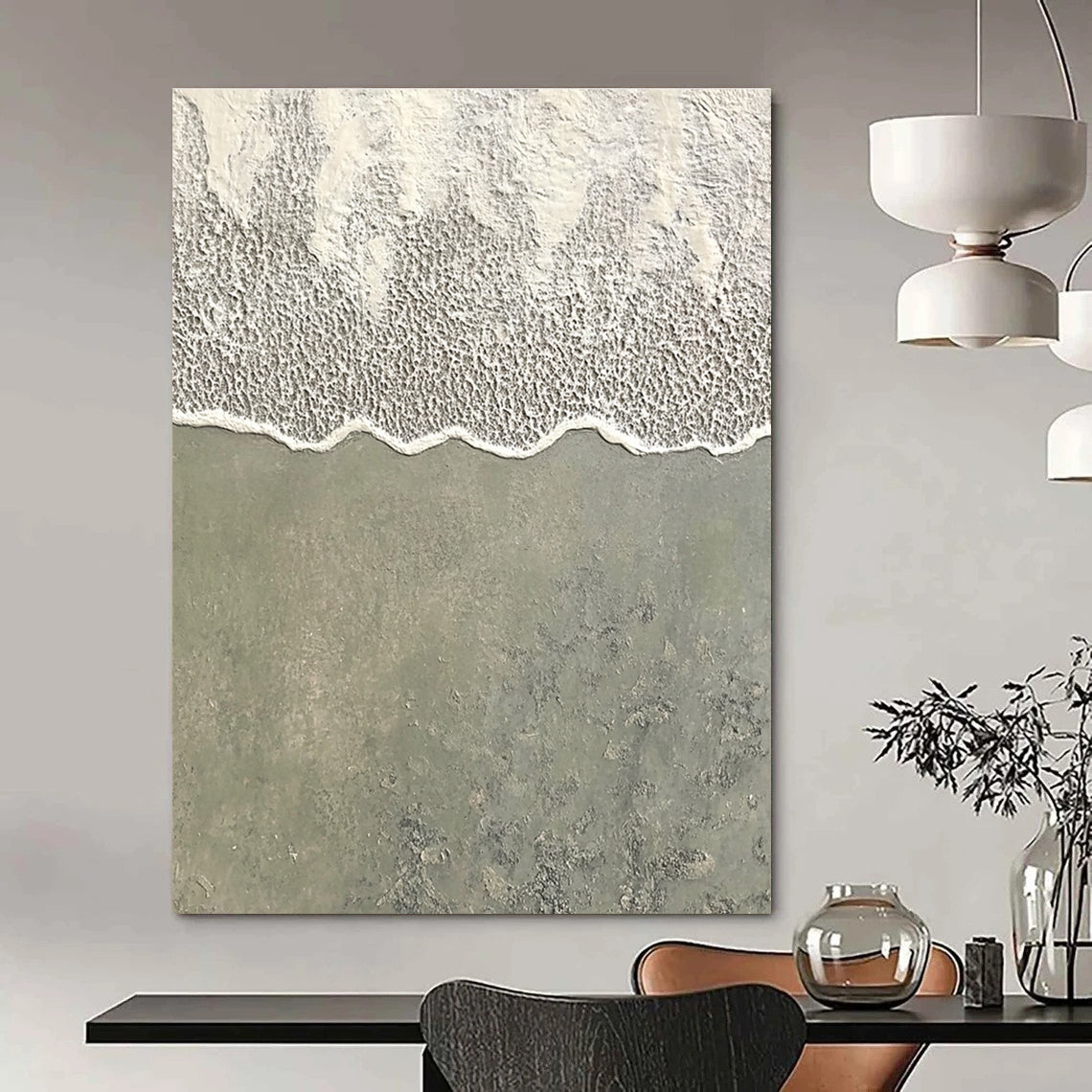 Beach Wave Texture Minimalist Coastal Abstract Painting GAB0286