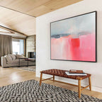 Soft Pink and Gray Abstract Painting with Subtle Emotion ABS416