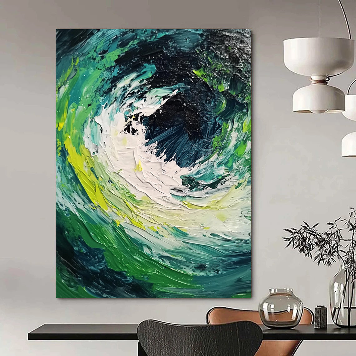 Colorful Swirling Vortex Abstract Painting of Dynamic Energy GAB0090