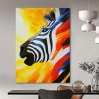 Colorful Zebra Portrait Abstract Painting of Vibrant Wildlife GAB0087