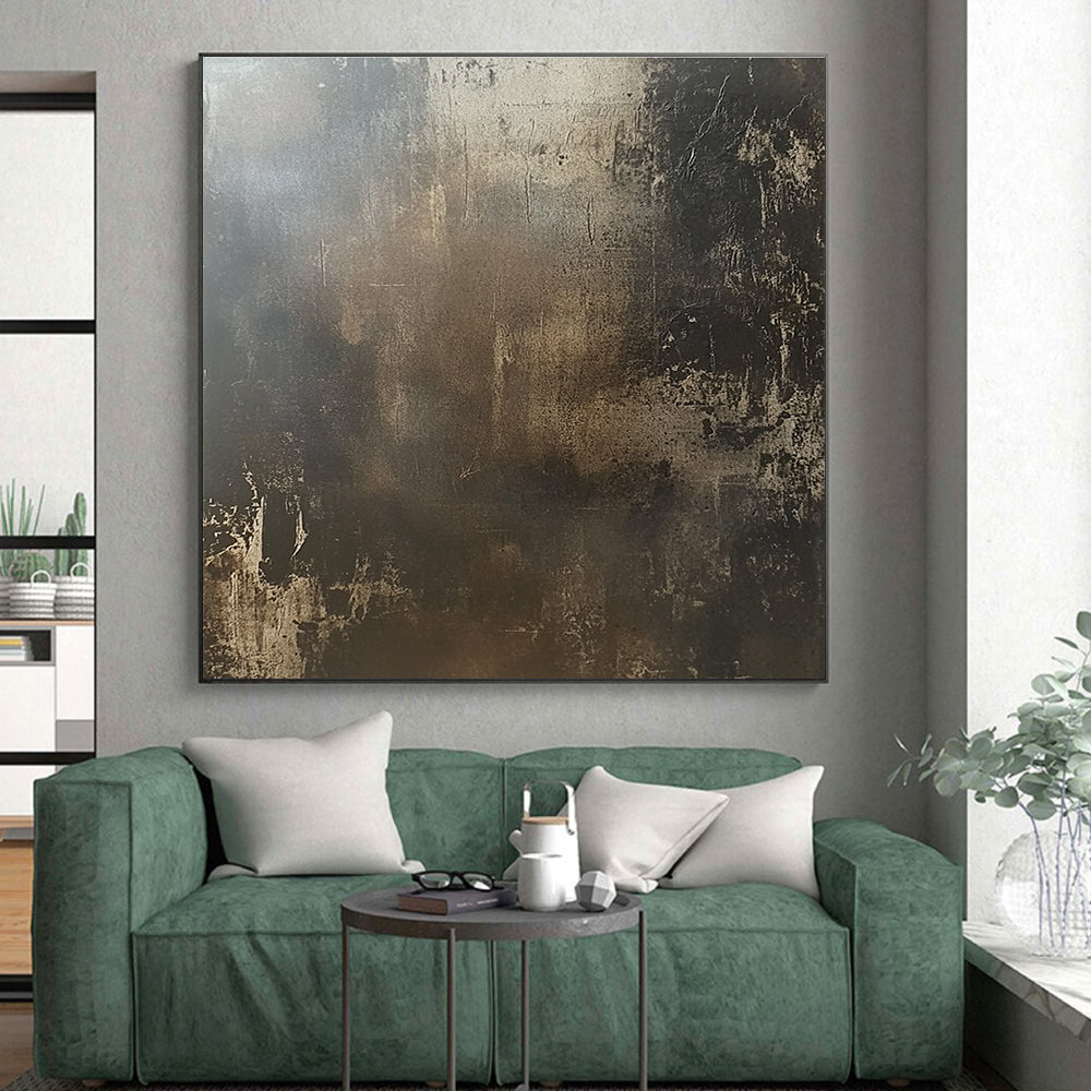 Dark Tonal Abstract Painting with Mysterious Depth WINK253
