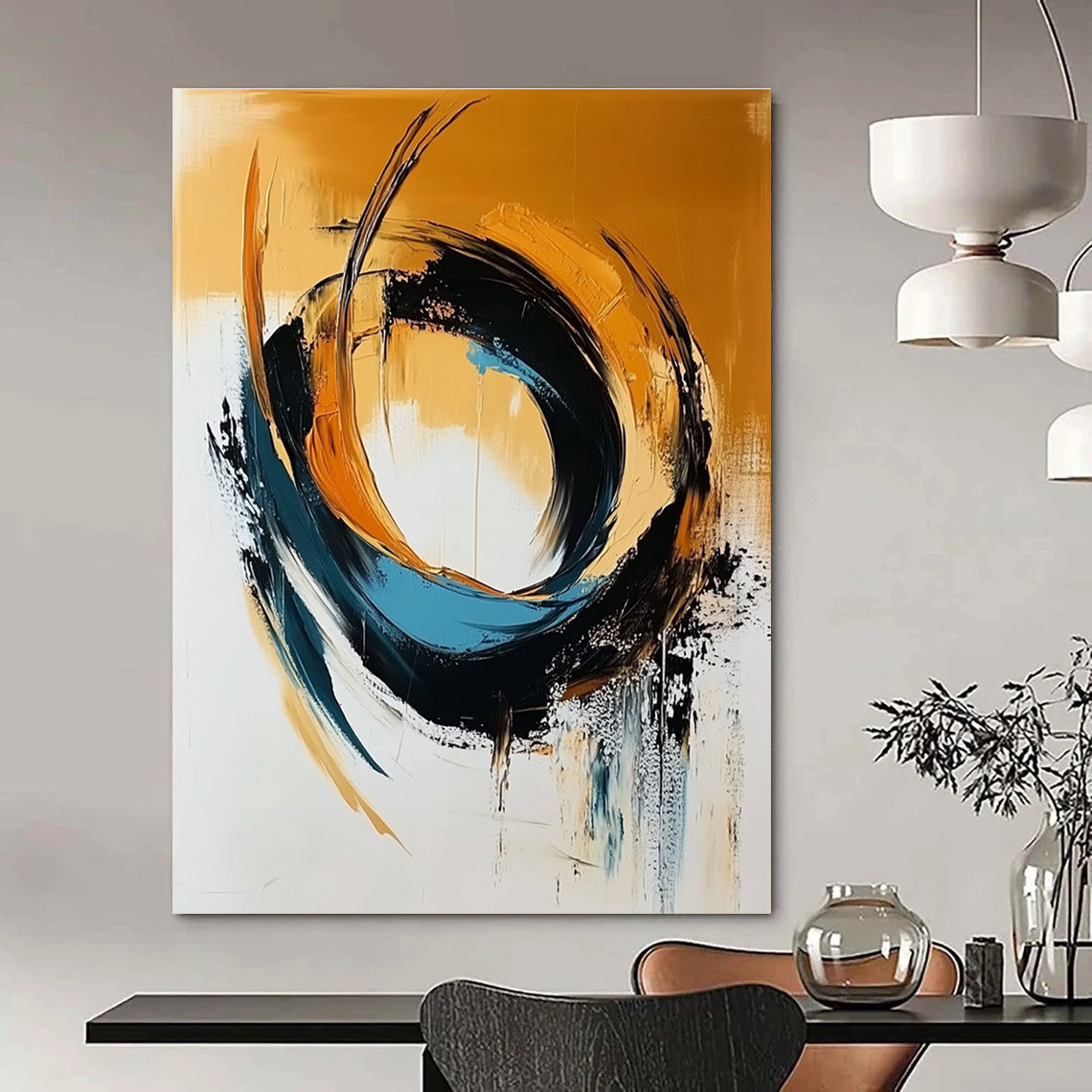 Dynamic Swirls Abstract Painting for Energetic Studios GAB1086