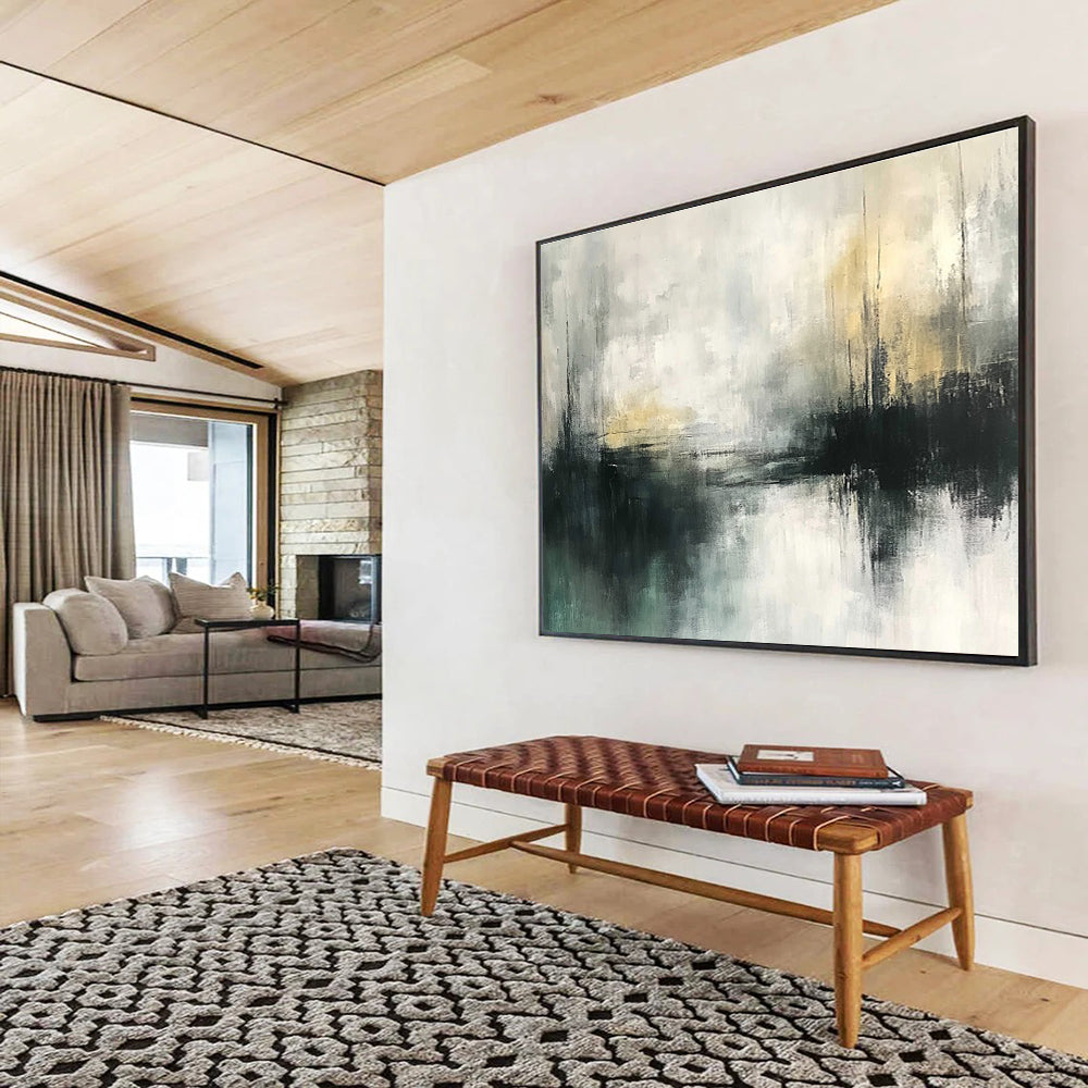 Gray and White Abstract Landscape with Subtle Tones Abstract Painting ABS355