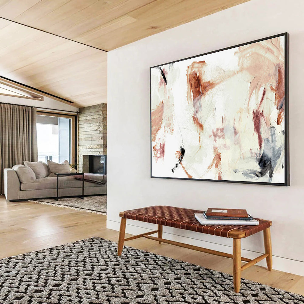 Subtle Hue Abstract Painting for Minimalist Dining Rooms YHT145