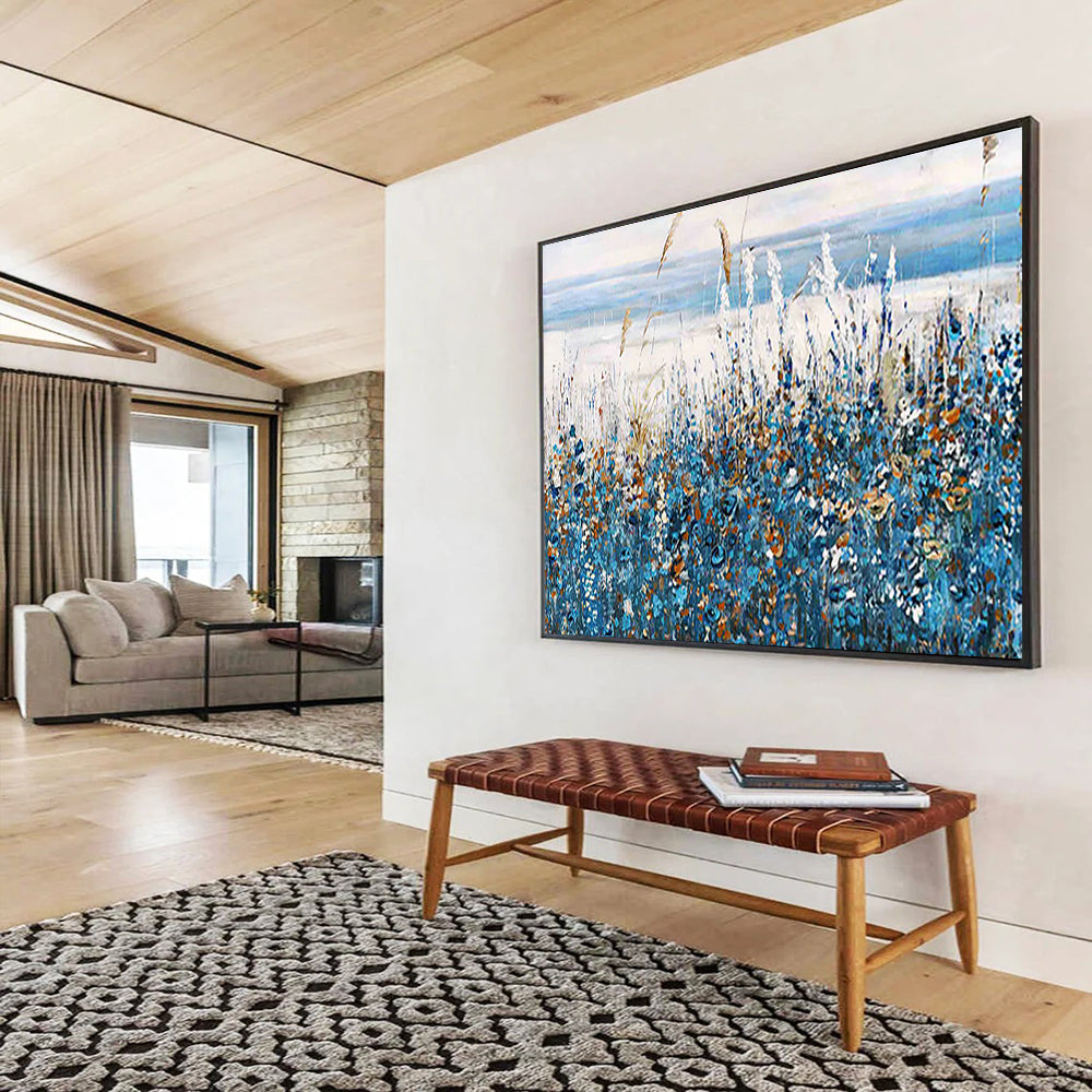 Coastal Meadow Abstract Painting for Beachfront Homes YHT203