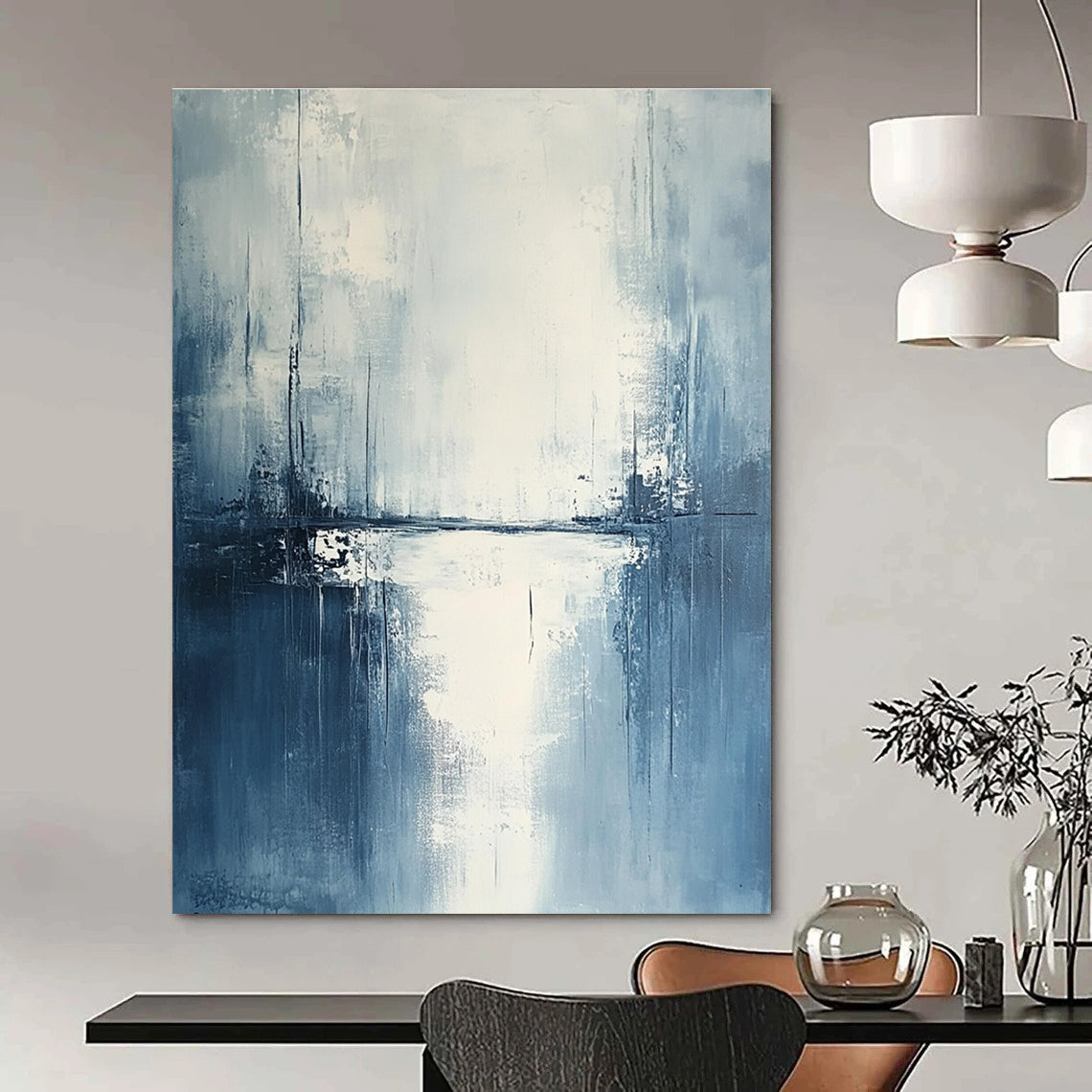 Blue and White Abstract Painting for Coastal - Inspired Bedrooms GAB0782