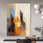 Abstract Cityscape in Warm Tones Painting for Industrial - Chic Restaurants GAB1164