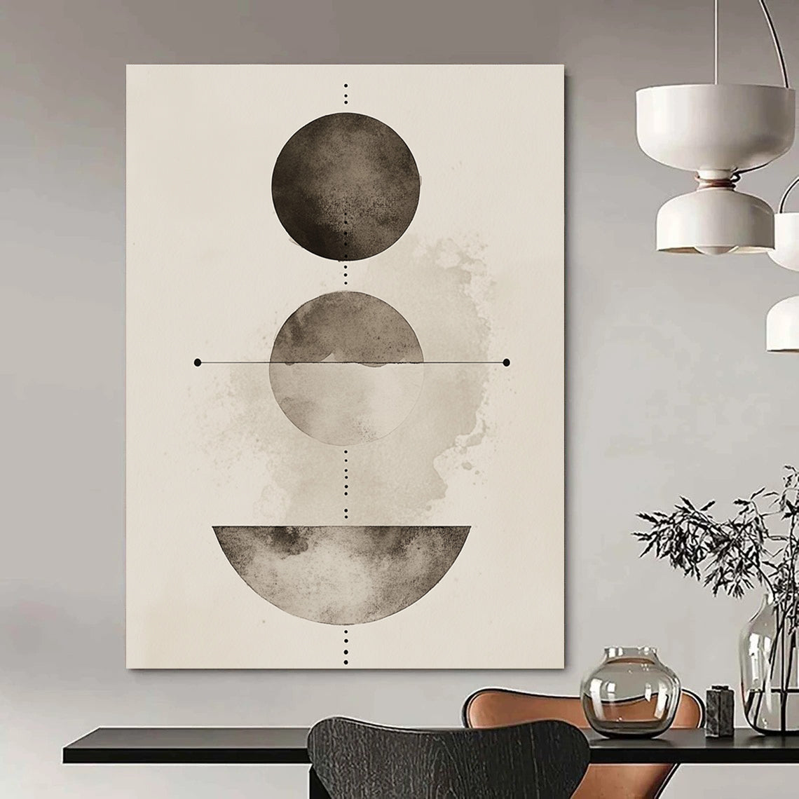 Abstract Circles Mysterious Abstract Painting for Thought - Provoking Spaces GAB1507
