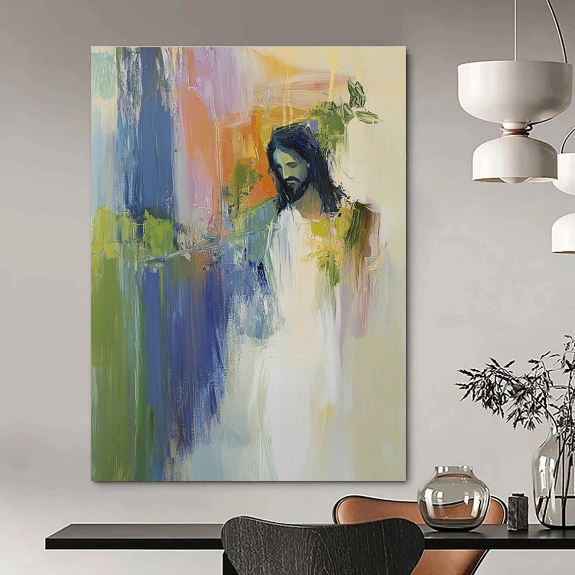 Figure with Foliage Abstract Painting for Spiritual - Styled Spaces GAB1072