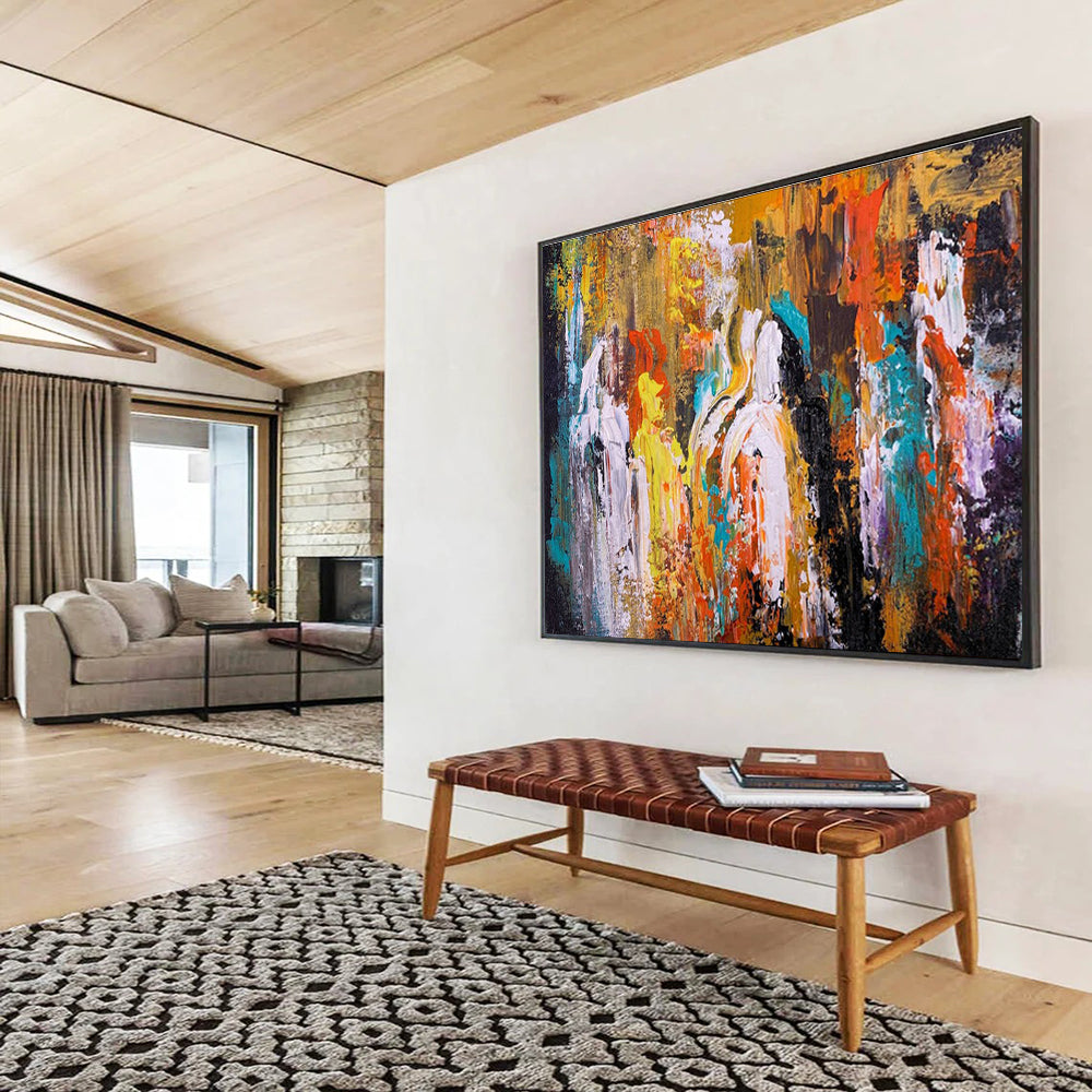 Vivid Colors Abstract Figures Painting for Artsy Community Centers YHT349