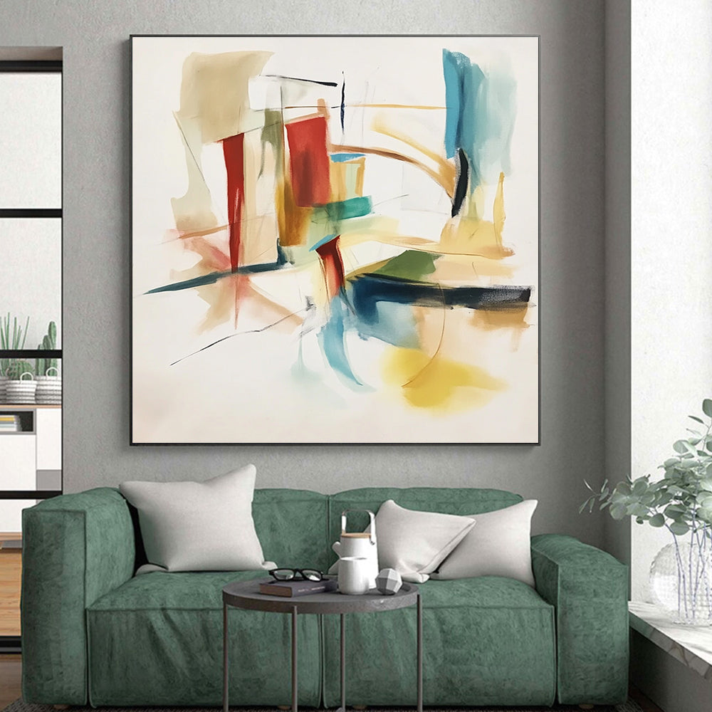 Colorful Geometric Abstract Painting with Playful Shapes WINK575