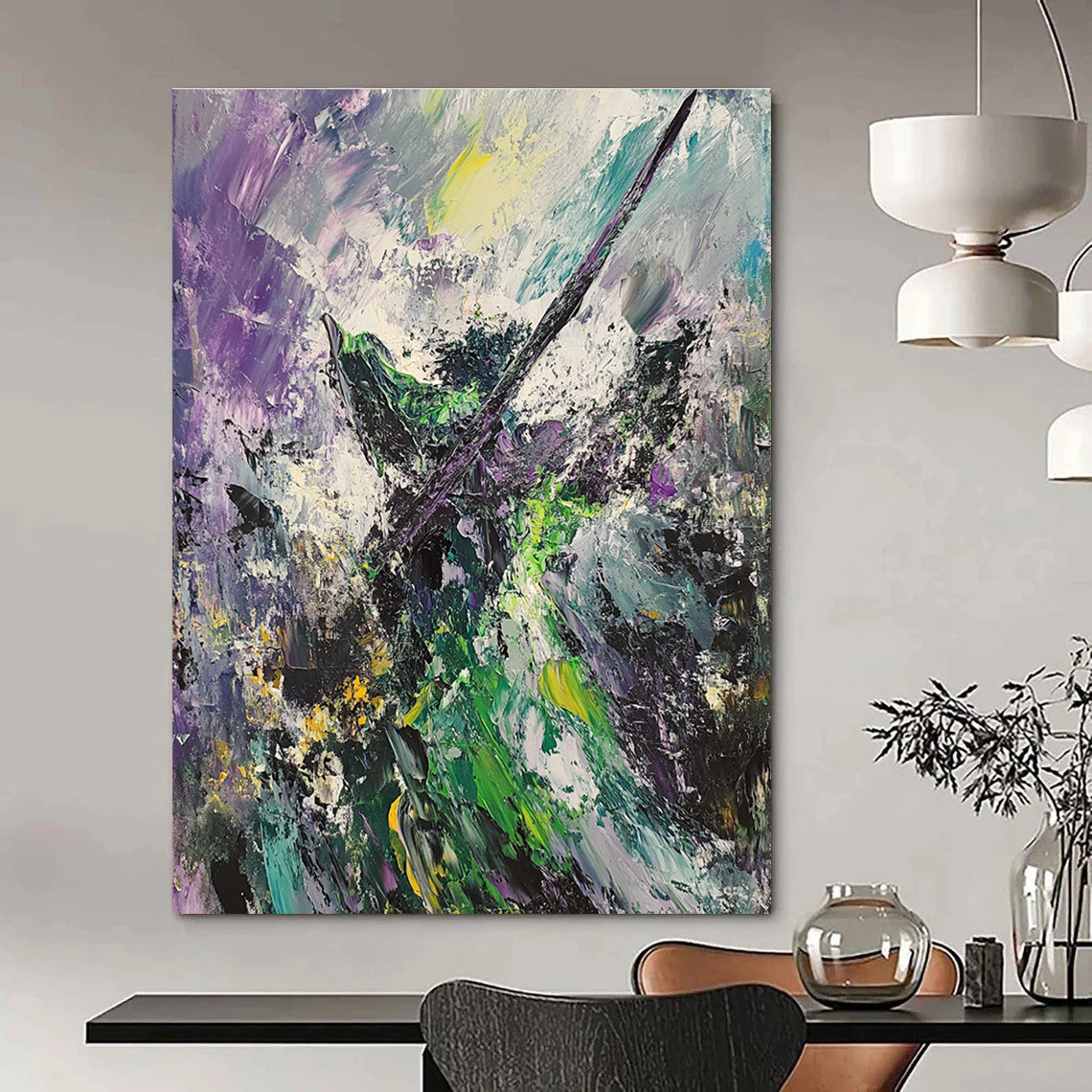 Vibrant Abstract Chaos Painting for Modern Art Gallery Installations GAB1297