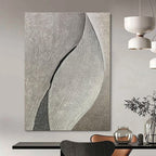 Textured Gray Leaf - Like Abstract Painting for Nature - Inspired Spas HENG524