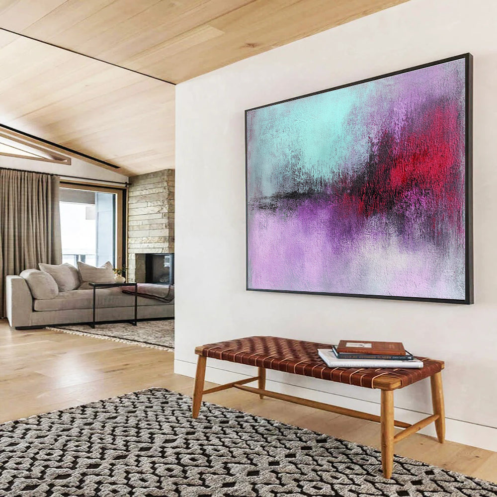 Purple and Red Abstract with Blended Edges Abstract Painting ABS378