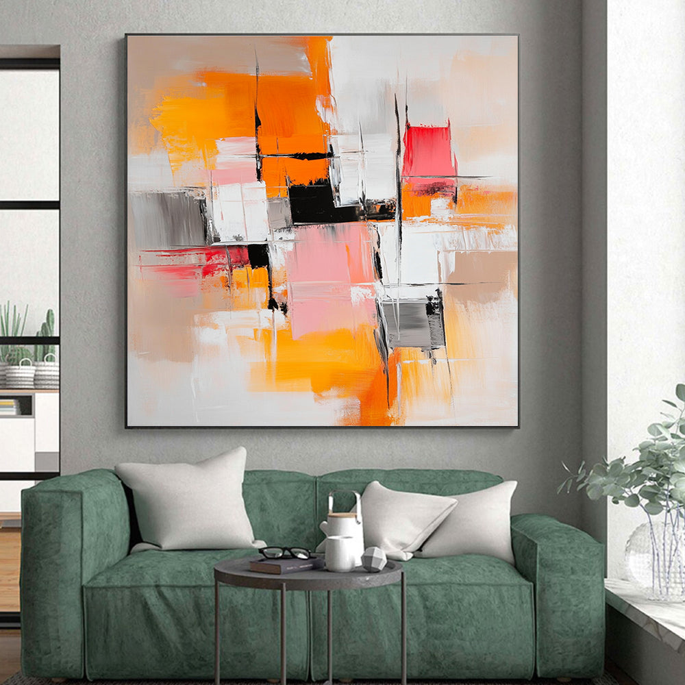 Color Block Abstract Painting with Vibrant Geometry WINK760