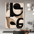 Black and Beige Geometric Abstract Painting for Industrial - Chic Lofts GAB0964
