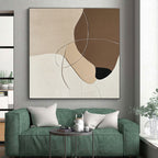 Neutral Shapes with Lines Abstract Painting with Calm Intricacy WINK149
