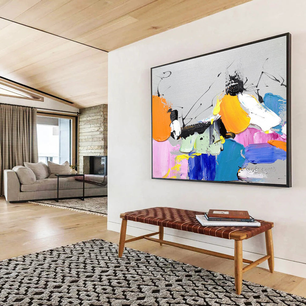 Colorful Abstract Splashes Painting for Creative Studio Workspaces YHT269