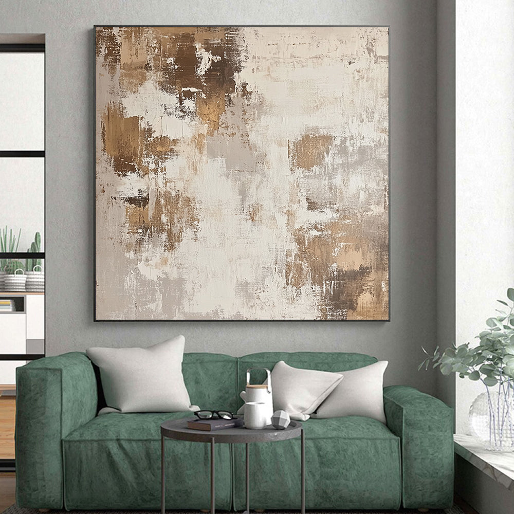 Neutral and Gold Abstract Painting with Subtle Opulence WINK126