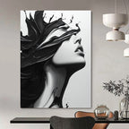 Black Ink on White Face Edgy Abstract Painting for Urban Lofts GAB1516