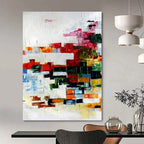 Muted Color Block Abstract Painting for Minimalist Home Offices HENG417