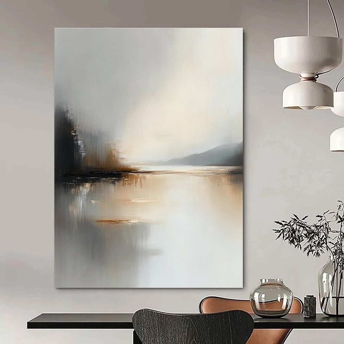 Soft Lake Abstract - Dreamy Landscape Abstract Art GAB0521