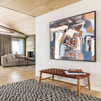 Abstract Coastal Geometry Modern Seascape Painting for Contemporary Spaces YHT025