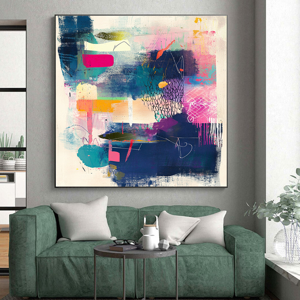 Colorful Abstract Composition Painting with Eclectic Vibrancy WINK079