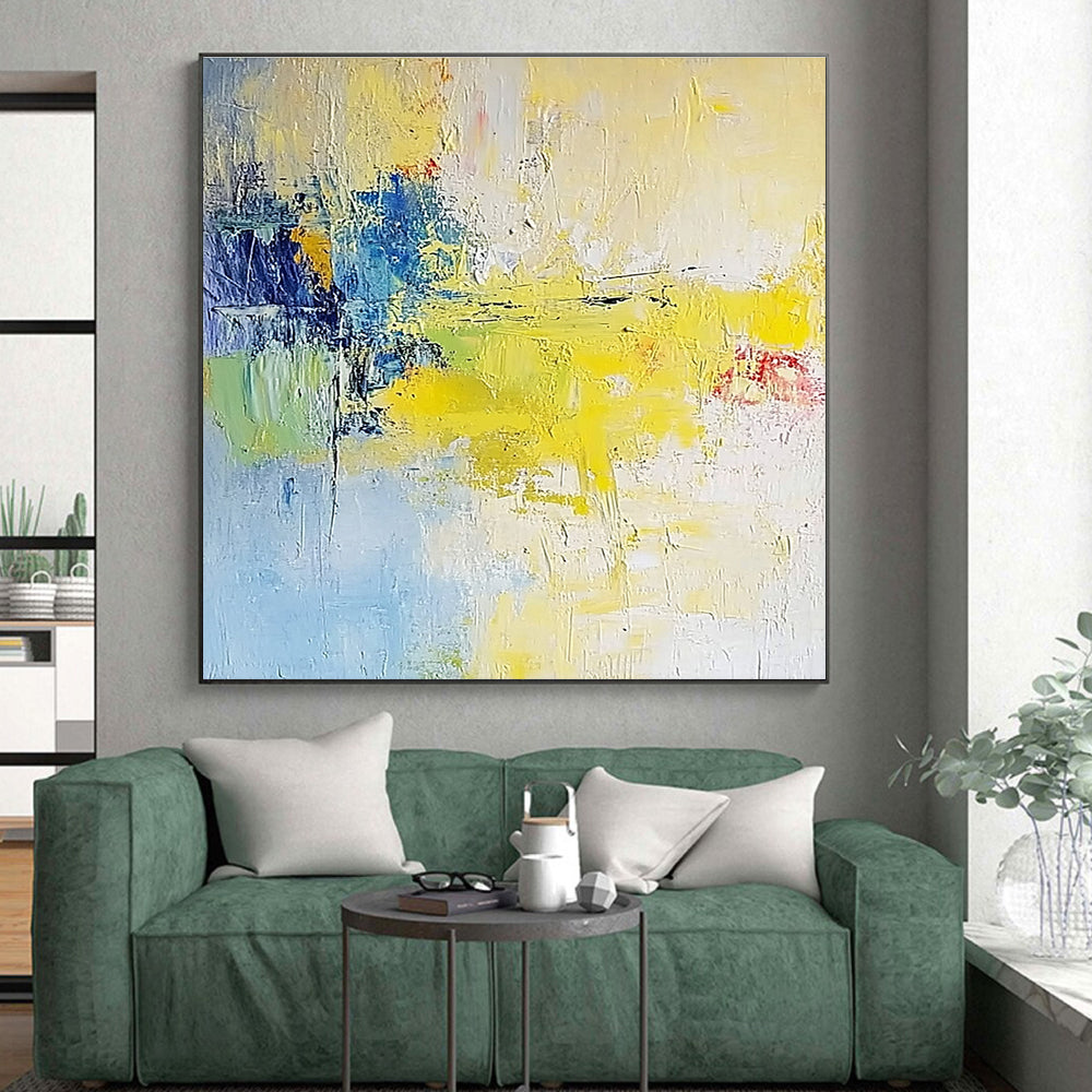 Yellow Blue Green Abstract Painting with Fresh Optimism WINK488