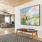 Colorful Floral Landscape Abstract Painting with Vivid Brushstrokes ABS244