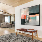 Minimalist Geometric Abstract Painting with Subtle Textured Layers ABS532