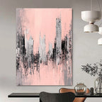 Pink Cityscape Abstract Painting for Contemporary Art Galleries GAB0793