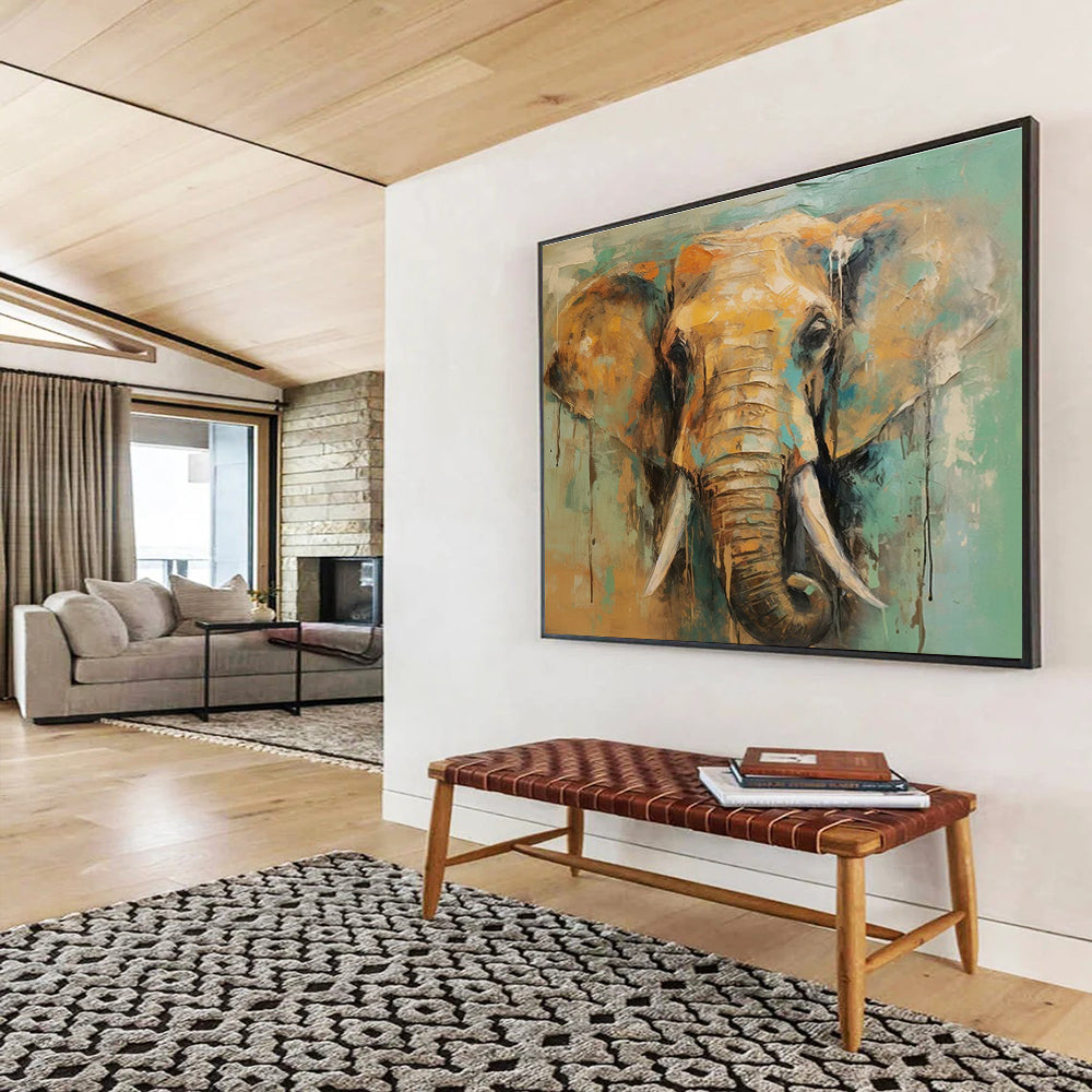 Colorful Elephant Abstract Painting for Wildlife - Inspired Homes YHT082